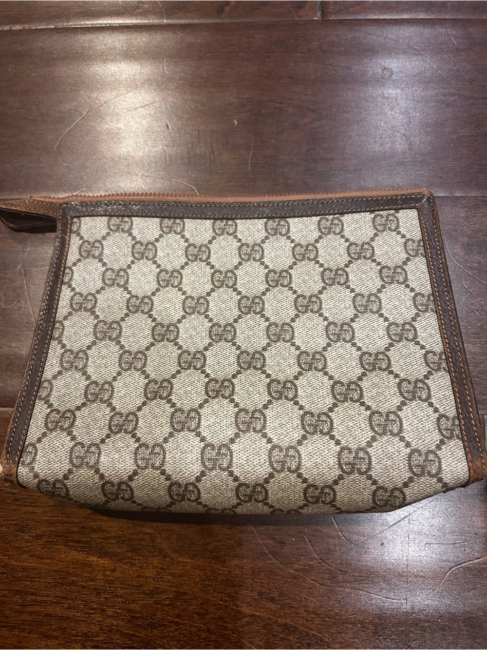 Gucci Beige and Brown GG Canvas Pouch - Picture 4 of 5